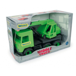 Dźwig zielony Middle Truck w kartonie 38 cm